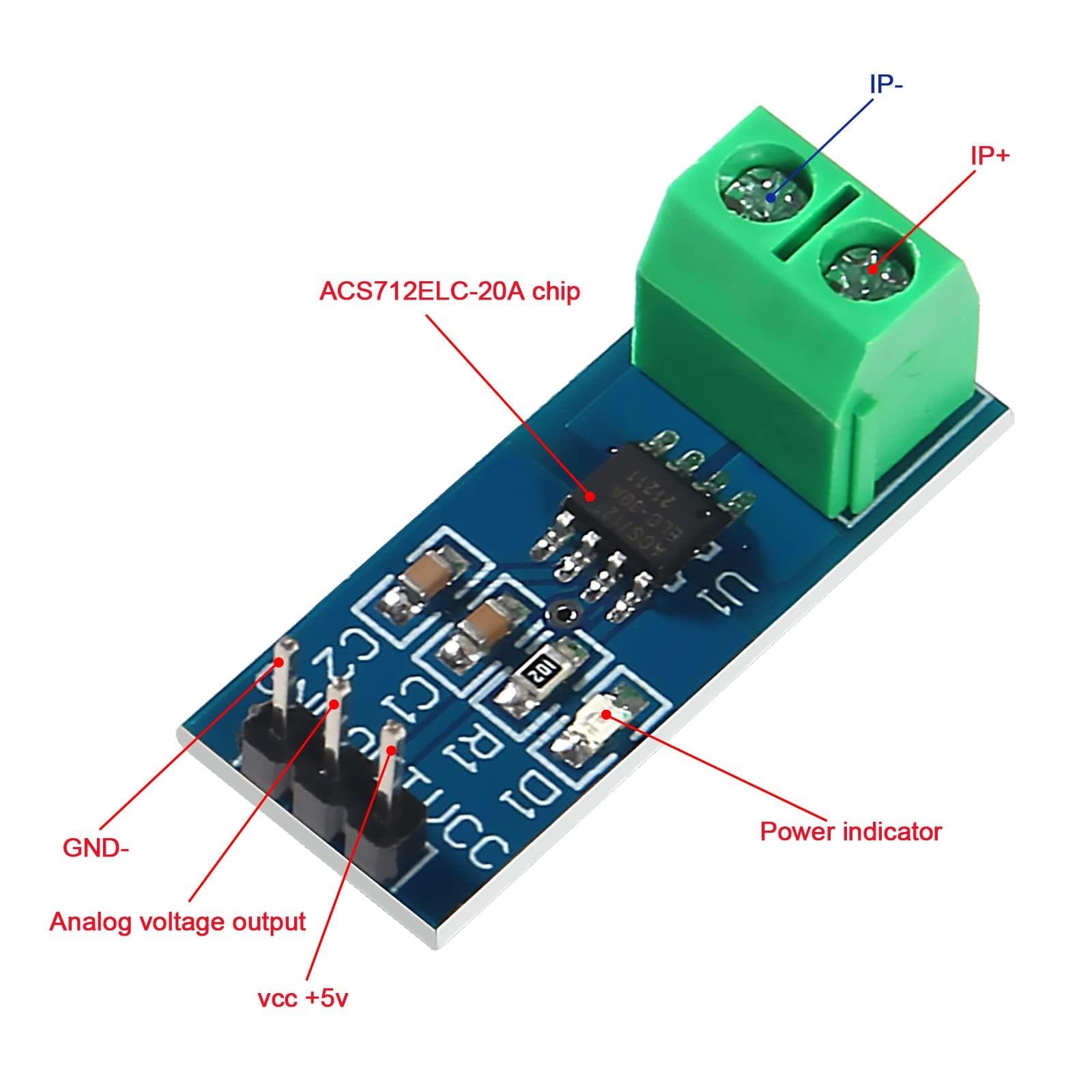 ACS712 20A Hall Effect AC/DC Current Sensor Module