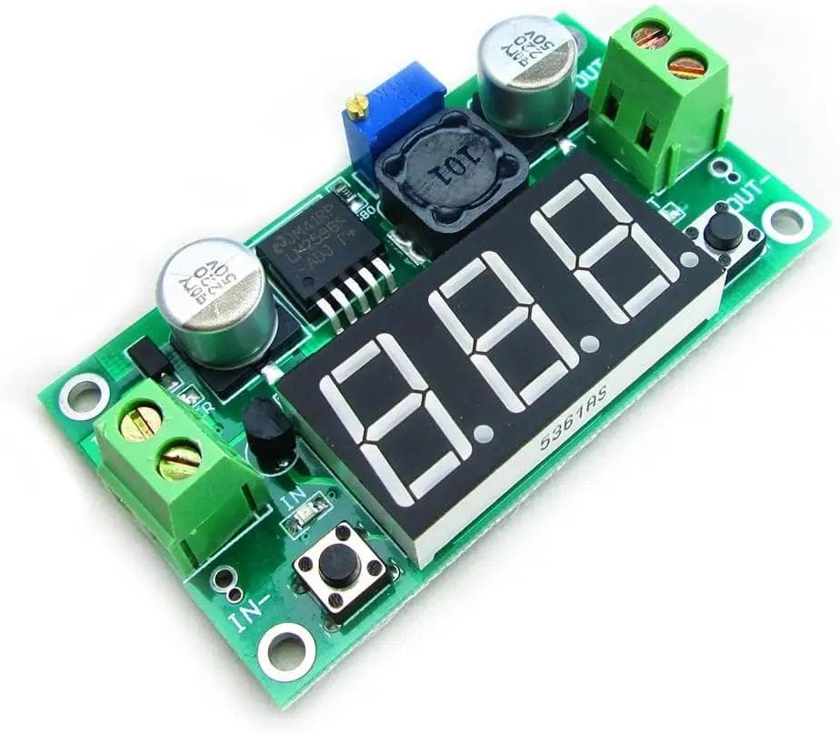 LM2596 Adjustable Buck Converter with Digital Voltmeter