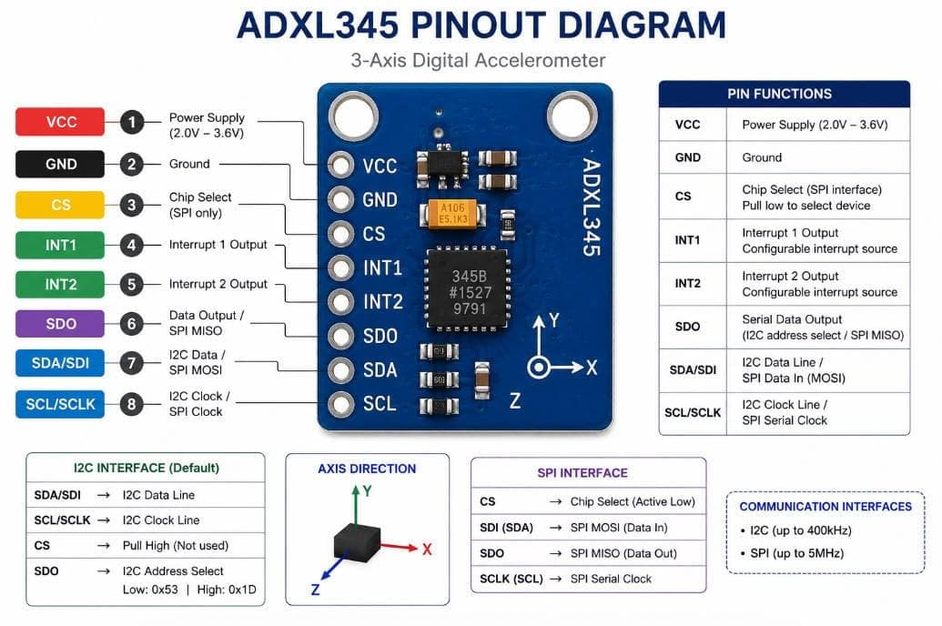 ADXL345 3-Axis Digital Accelerometer Module