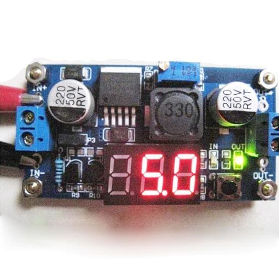 LM2596 Adjustable Buck Converter with Digital Voltmeter