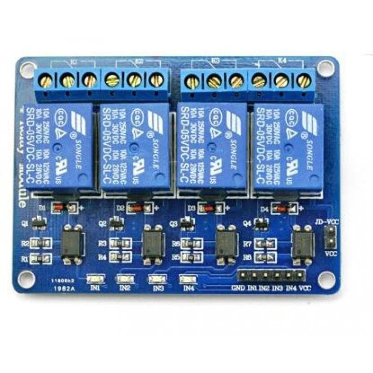 5V 4-Channel Relay Module with Optocoupler